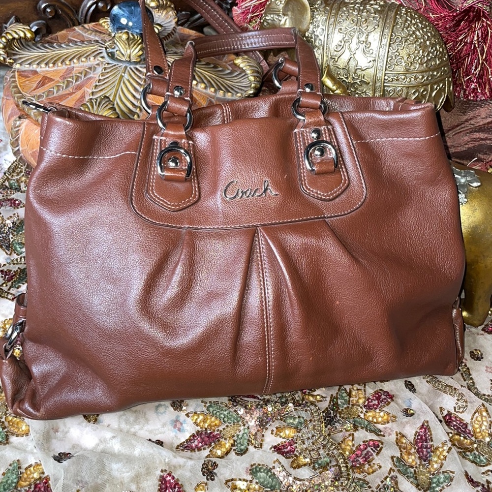 Authentic leather coach bag